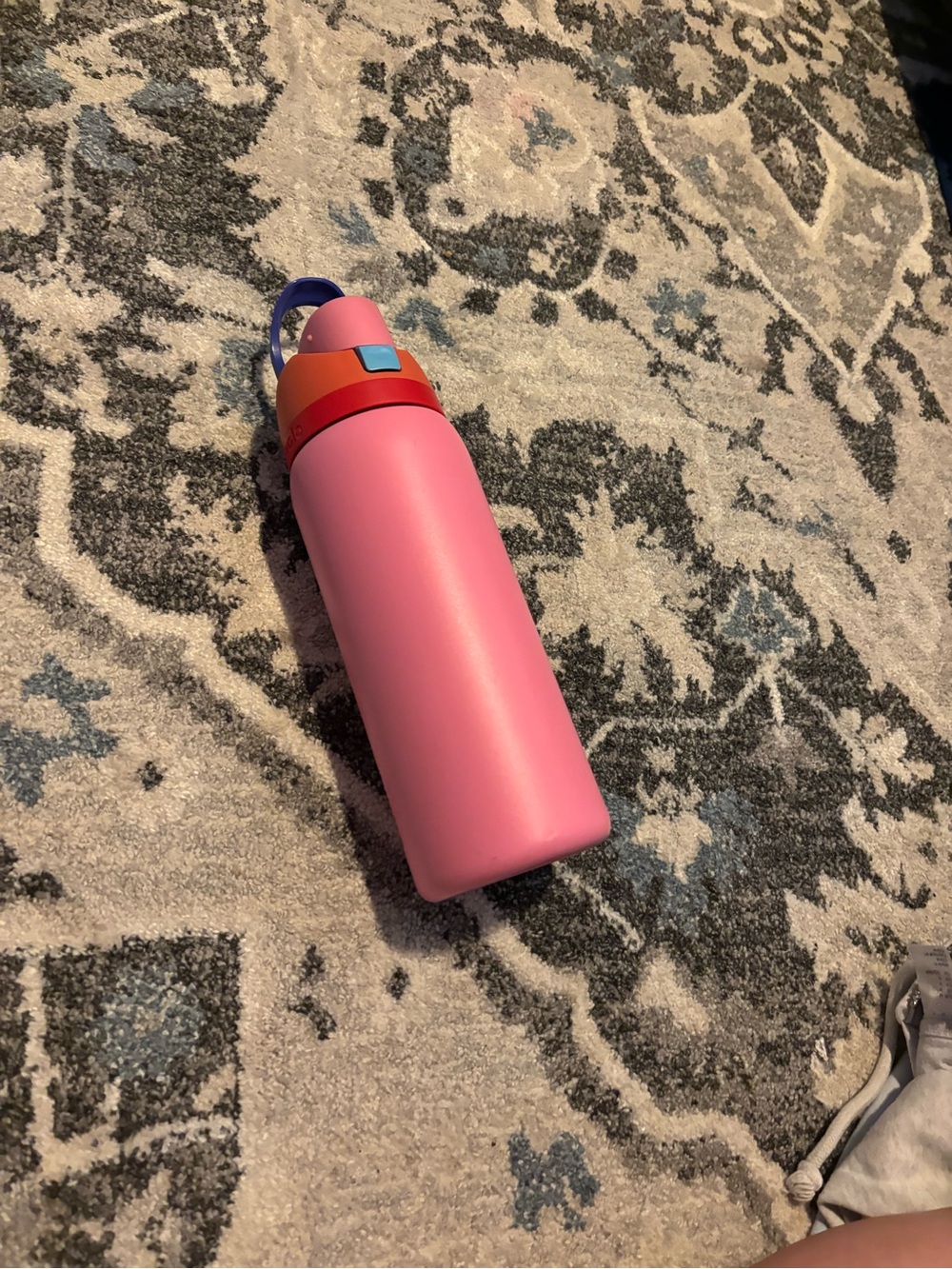 Insulated Pink Stainless Steel Water Bottle with Color Accent Lid